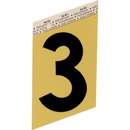 Hy-Ko Aluminum 3-1/2 In. Non-Reflective Adhesive Number Three GG-25/3